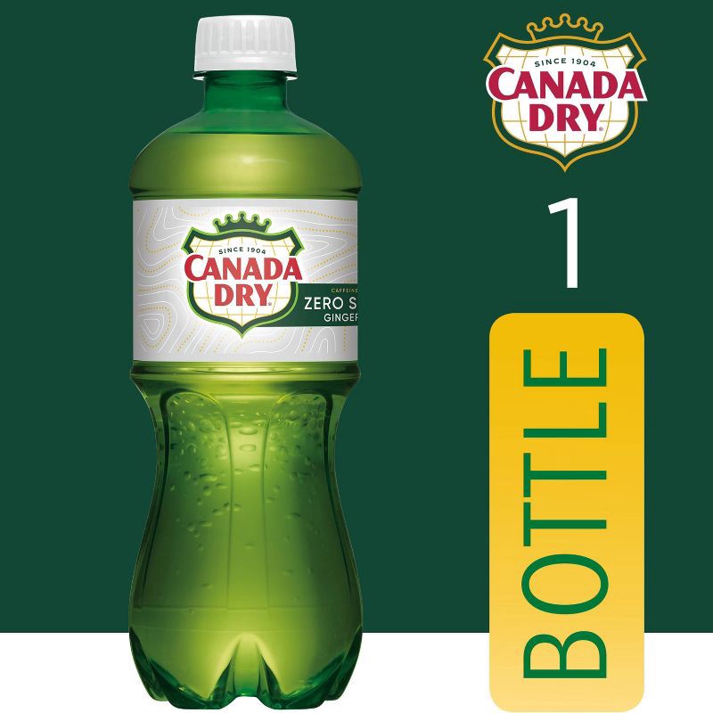 slide 4 of 11, Canada Dry Zero Sugar Ginger Ale Soda - 20 fl oz Bottle, 20 fl oz