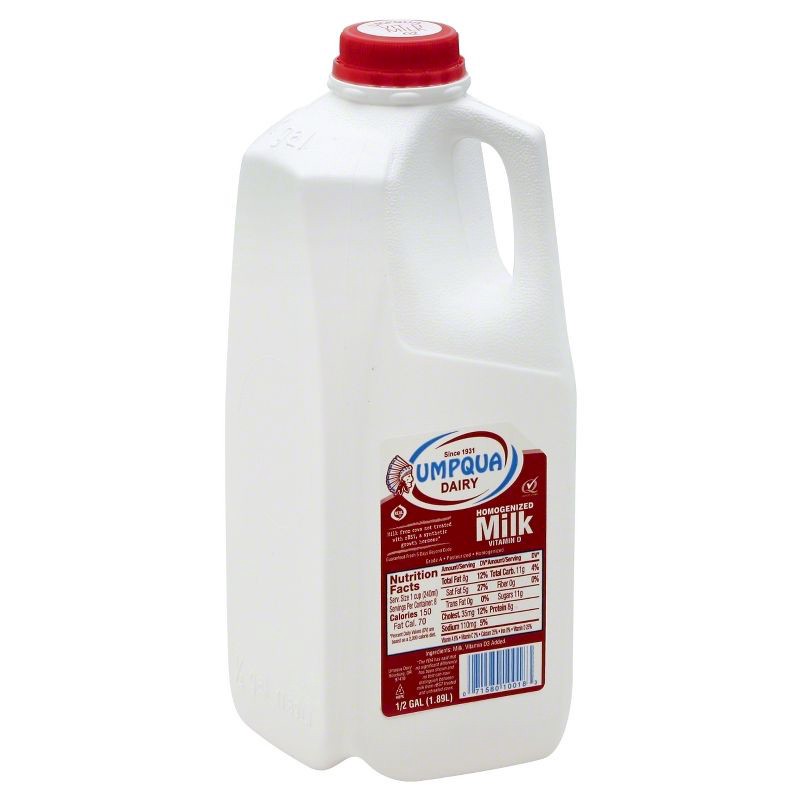 slide 1 of 1, Umpqua Dairy Whole Milk - 0.5gal, 1/2 gal