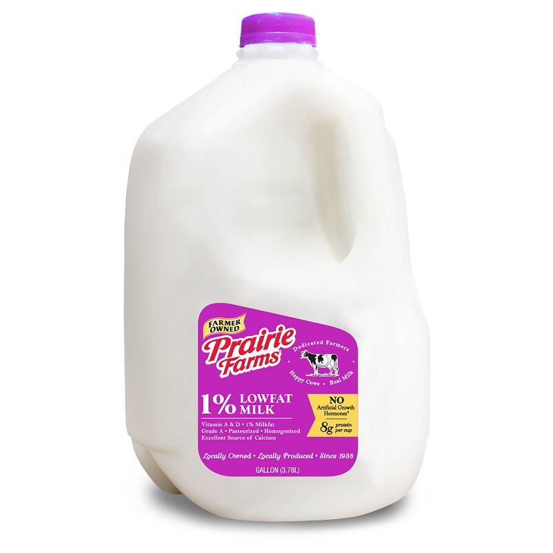 slide 1 of 4, Prairie Farms 1% Milk - 1gal, 1 gal