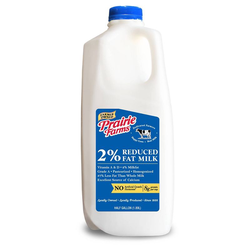 slide 1 of 3, Prairie Farms 2% Milk - 0.5gal, 1/2 gal