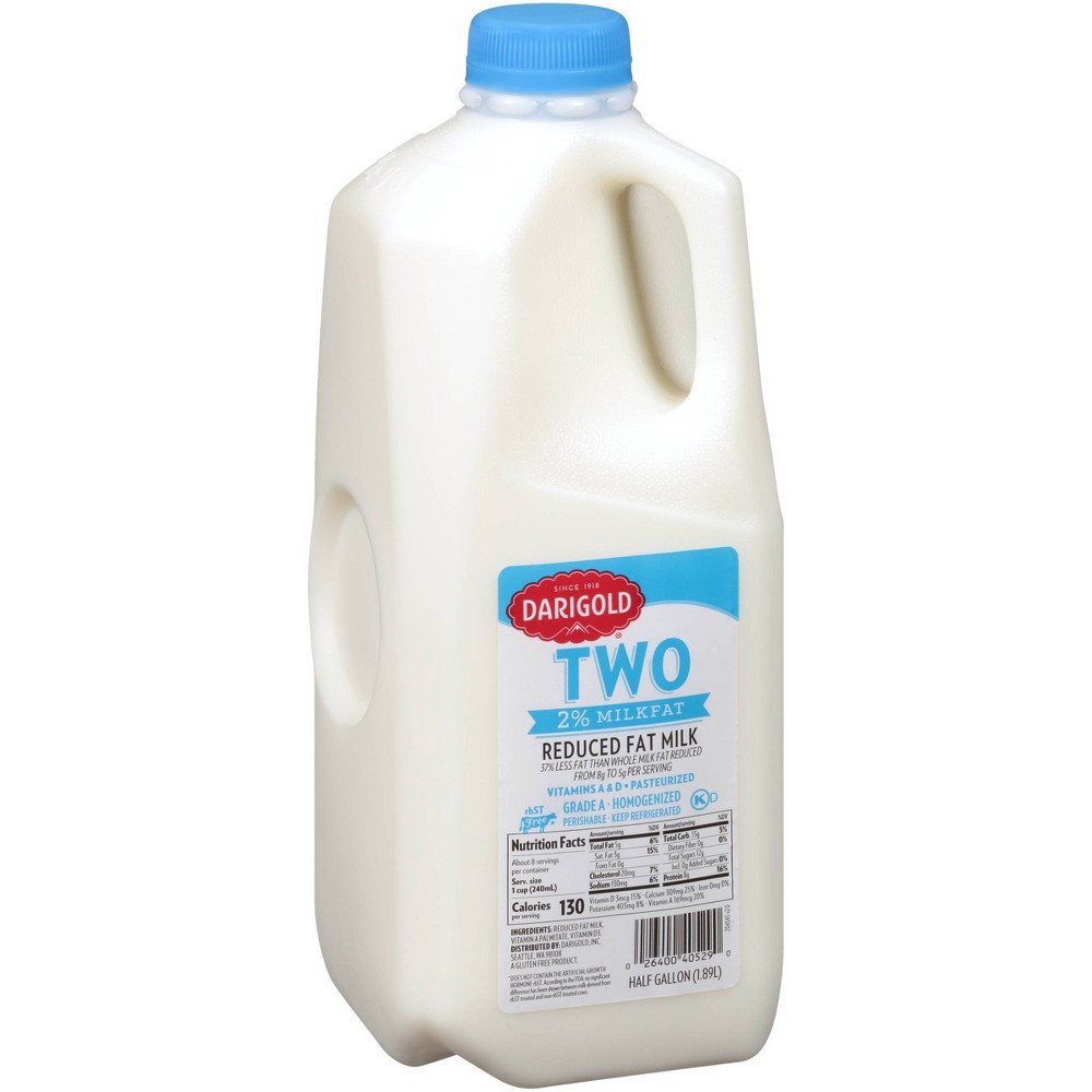 slide 2 of 3, Darigold 2% Milk - 0.5gal, 1/2 gal