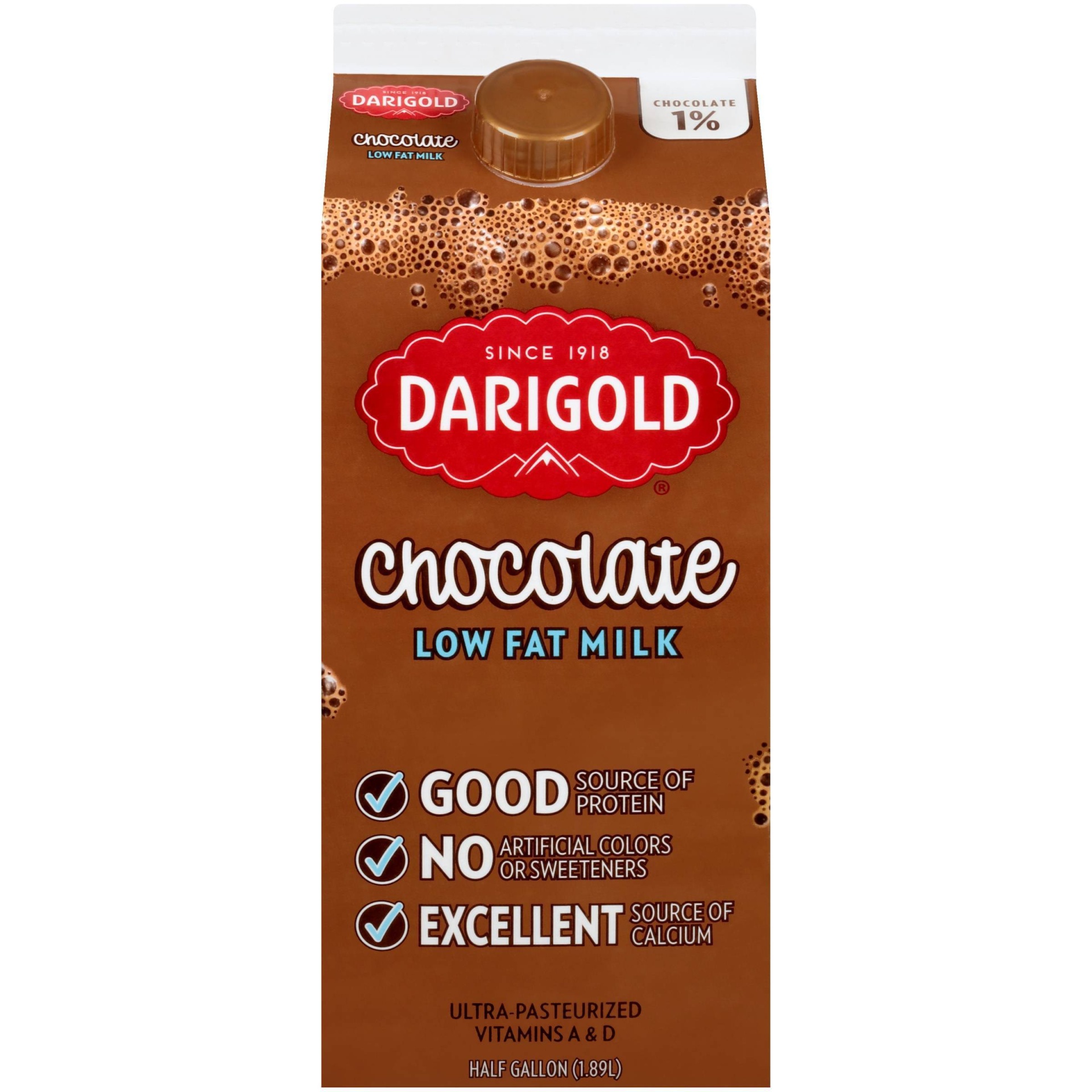 slide 1 of 3, Darigold 1% Chocolate Milk - 0.5gal, 1/2 gal