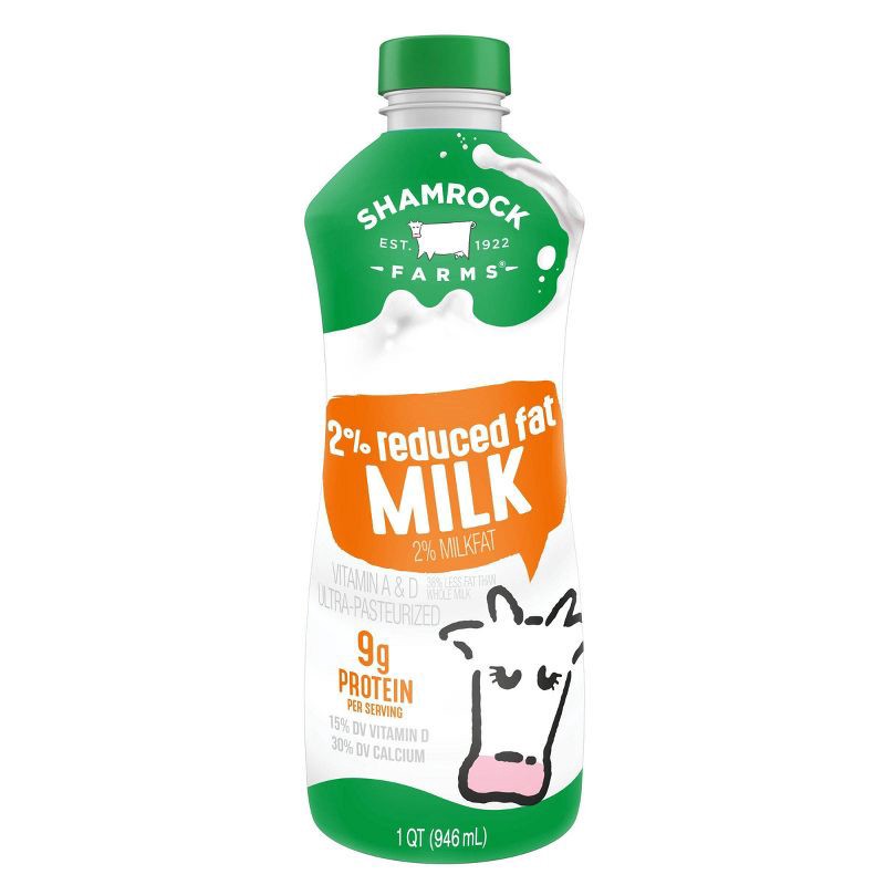 slide 4 of 4, Shamrock Farms 2% Milk - 1qt, 1 qt