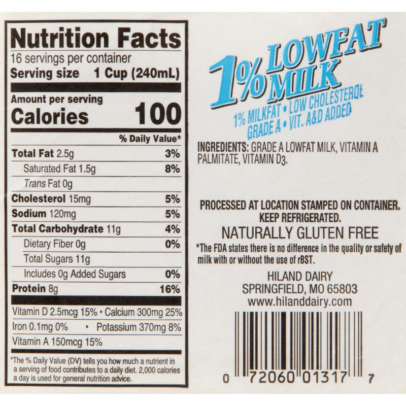 slide 4 of 4, Prairie Farms Hiland 1% Milk - 1gal, 1 gal