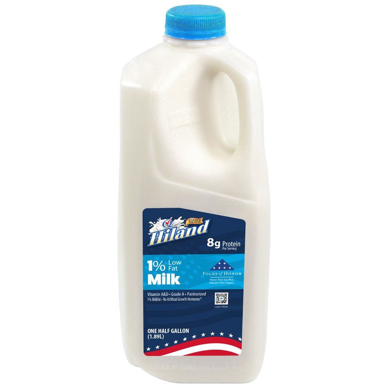 slide 1 of 6, Prairie Farms Hiland 1% Milk - 0.5gal, 1/2 gal