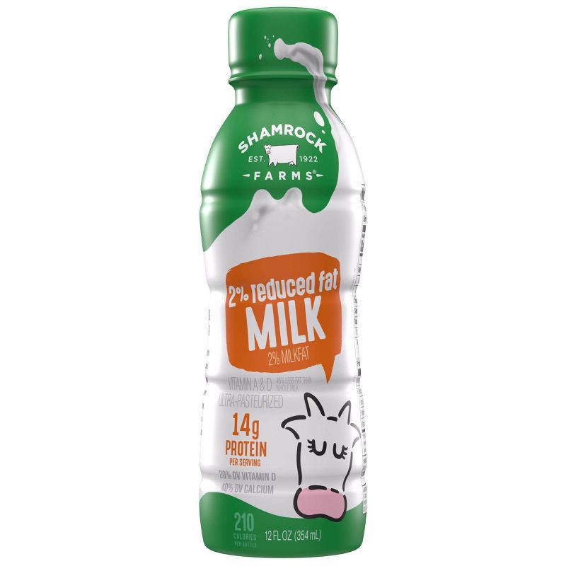 slide 2 of 3, Shamrock Farms 2% Milk - 12 fl oz, 12 fl oz