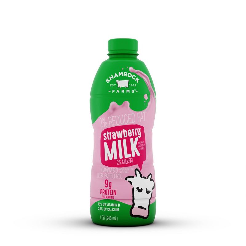 slide 4 of 4, Shamrock Farms Strawberry Milkshake - 1qt, 1 qt