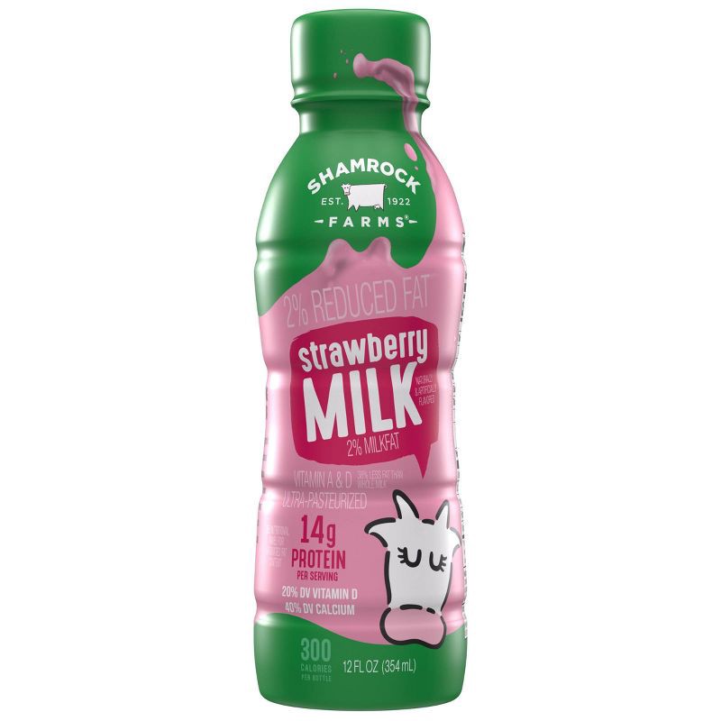 slide 2 of 4, Shamrock Farms 2% Strawberry Milk - 12 fl oz, 12 fl oz