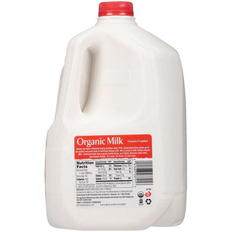 slide 2 of 9, Kemps Organic Whole Milk - 1gal, 1 gal