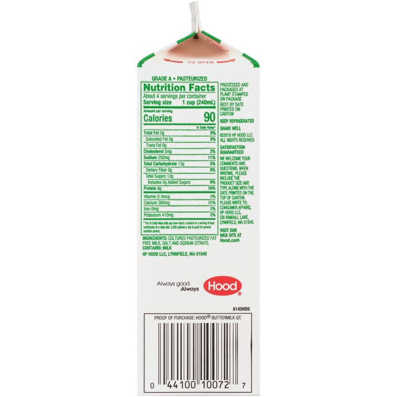 slide 2 of 6, Hood Fat Free Cultured Buttermilk - 32 fl oz, 32 fl oz