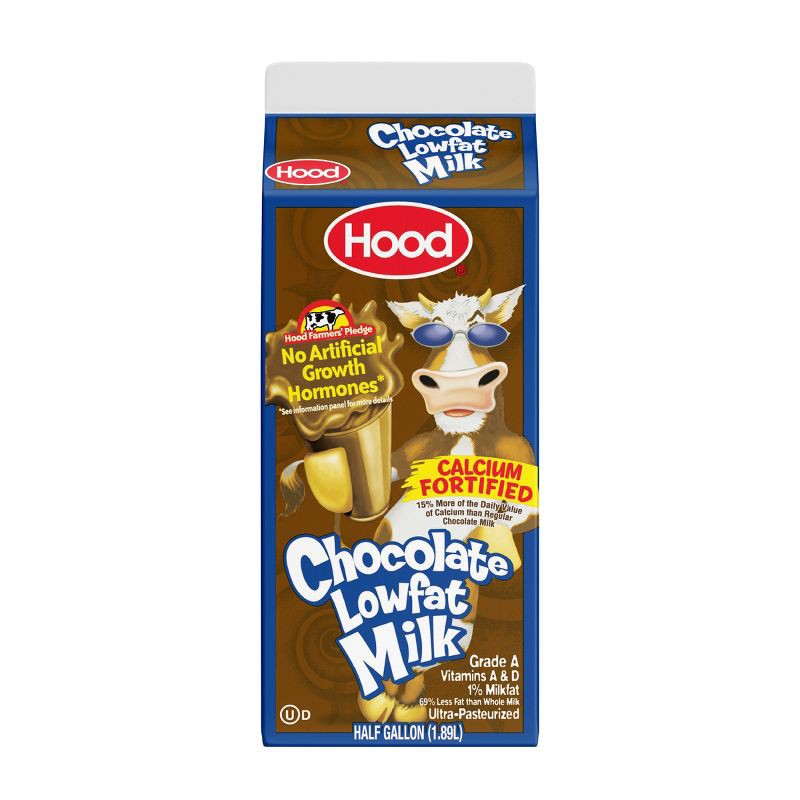 slide 3 of 7, Hood Chocolate Low Fat Milk - 0.5gal, 1/2 gal