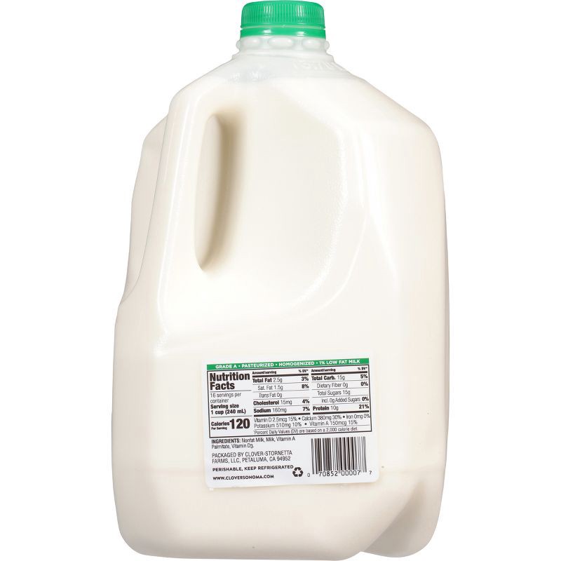 slide 5 of 5, Clover Sonoma 1% Milk - 1gal, 1 gal