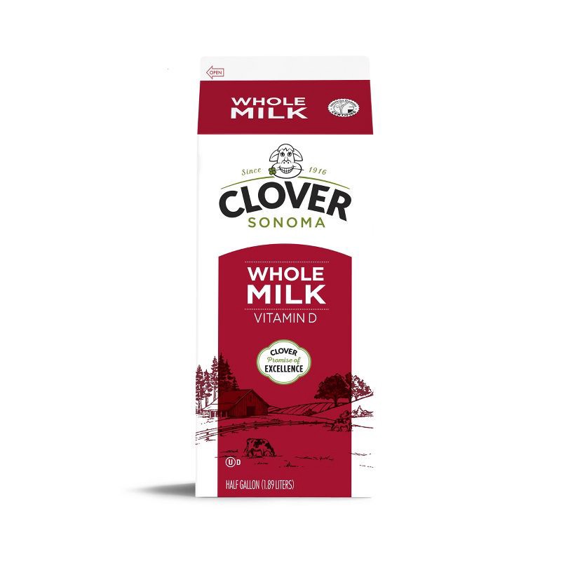 slide 1 of 1, Clover Stornetta Farms Clover Stornetta Vitamin D Milk - 0.5gal, 1/2 gal