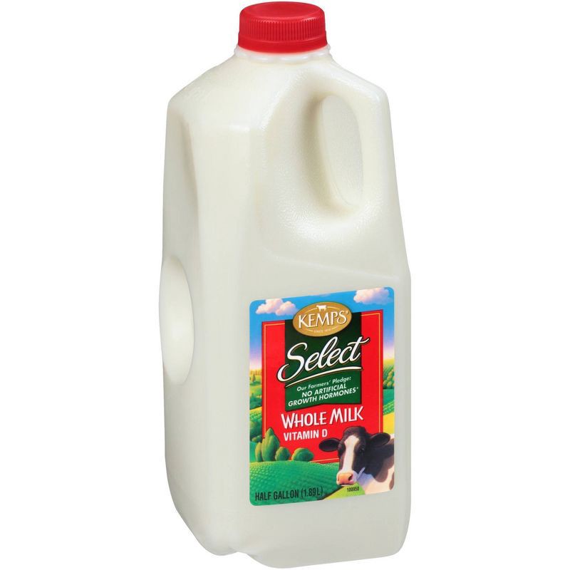 slide 3 of 12, Kemps Whole Milk - 0.5gal, 1/2 gal
