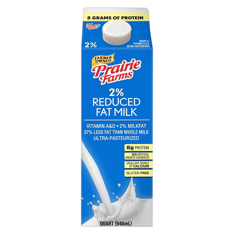 slide 1 of 1, Prairie Farms 2% Milk - 1qt, 1 qt