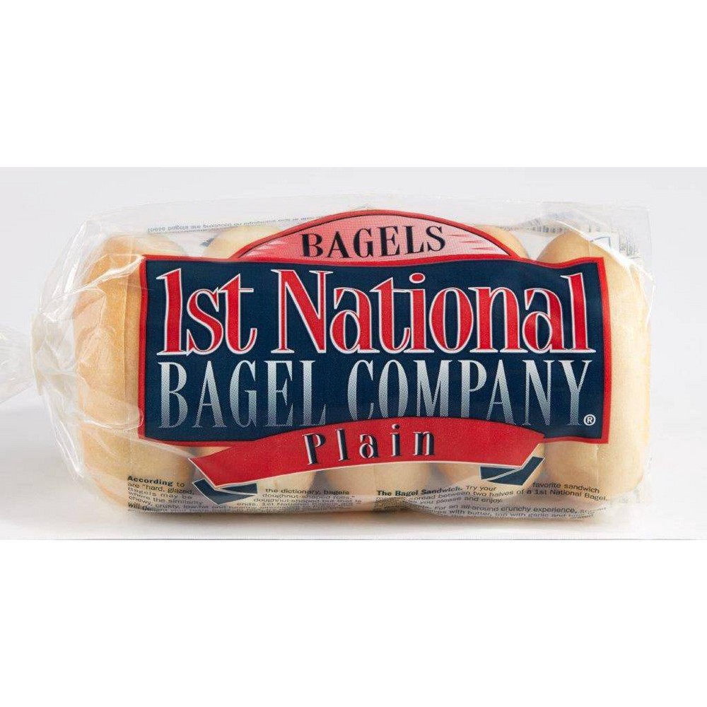 slide 2 of 2, 1st National Bagel Company 1st National Plain Bagels, 5 ct