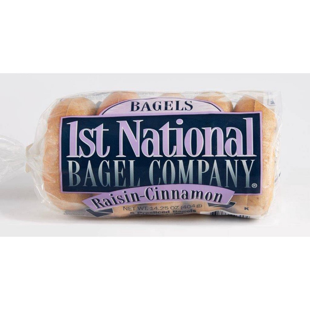 slide 2 of 2, 1st National Bagel Company 1st National Cinnamon Raisin Bagels - 5ct, 5 ct