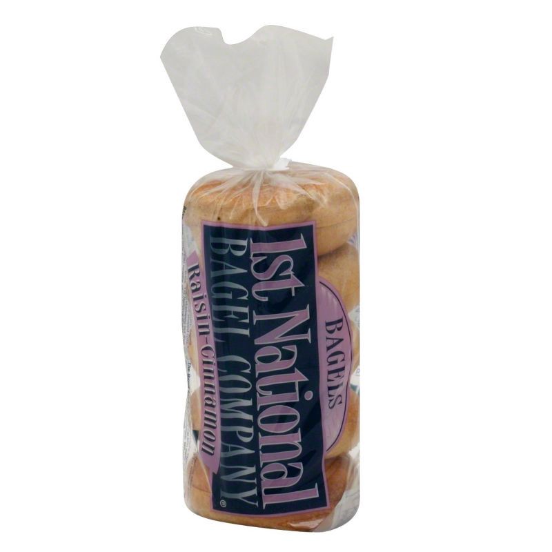 slide 1 of 1, 1st National Bagel Company 1st National Cinnamon Raisin Bagels - 5ct, 5 ct