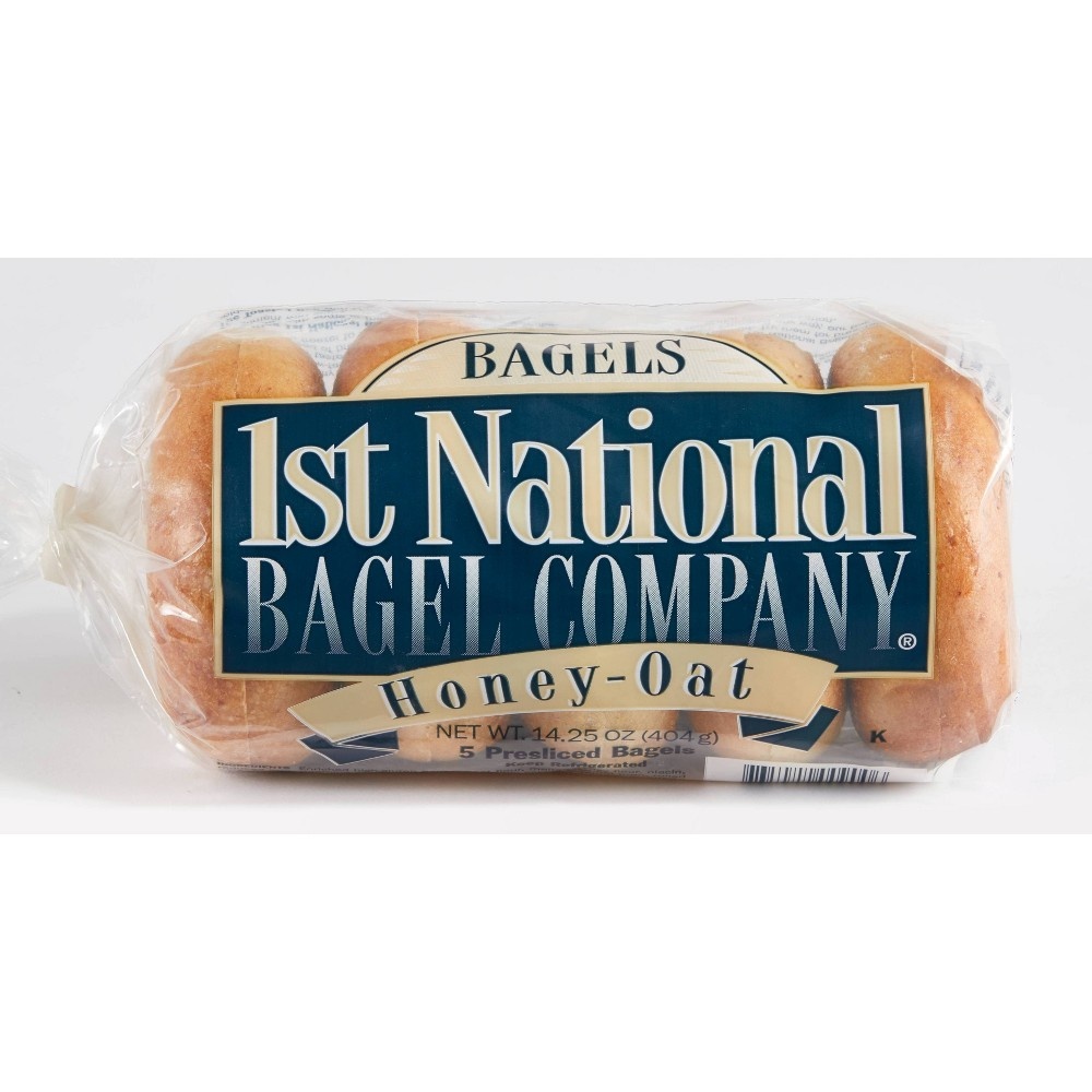 slide 2 of 2, 1st National Bagel Company 1st National Honey Oat Bagels, 5 ct