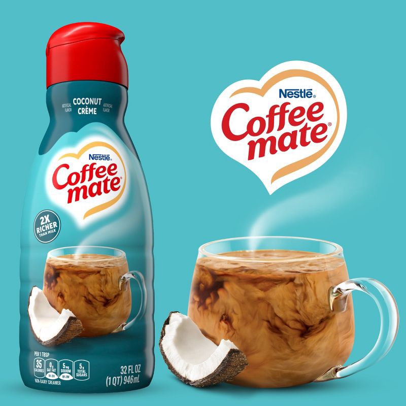 slide 2 of 12, Coffee mate Coconut Crème Coffee Creamer - 32 fl oz (1qt), 32 fl oz, 1 qt