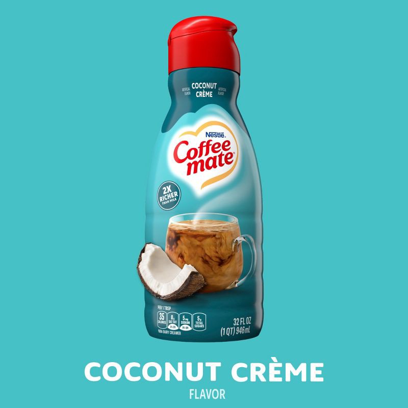 slide 3 of 12, Coffee mate Coconut Crème Coffee Creamer - 32 fl oz (1qt), 32 fl oz, 1 qt