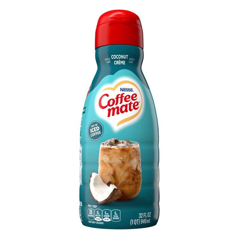 slide 9 of 12, Coffee mate Coconut Crème Coffee Creamer - 32 fl oz (1qt), 32 fl oz, 1 qt