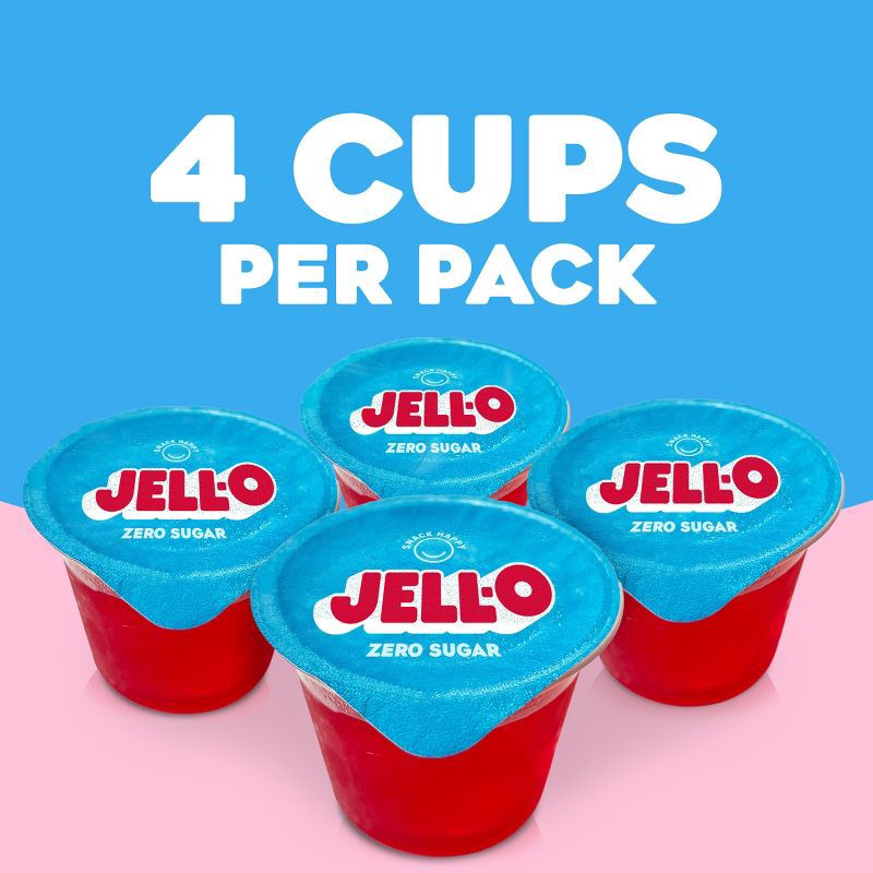 slide 4 of 11, Jell-O Strawberry Sugar Free Jello Cups Gelatin Snack - 12.5oz/4ct, 4 ct; 12.5 oz