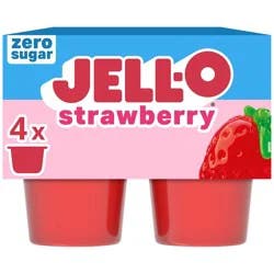 Jell-O Strawberry Sugar Free Jello Cups Gelatin Snack - 12.5oz/4ct