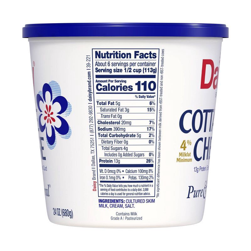 slide 2 of 4, Daisy Brand 4% Milkfat Minimum Cottage Cheese - 24oz, 24 oz