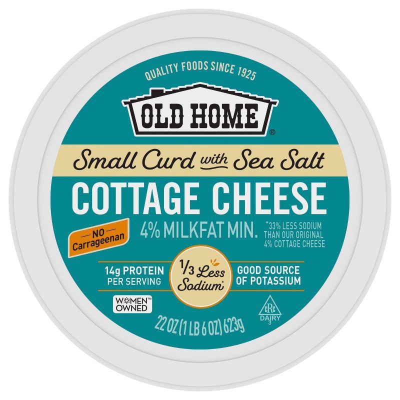 slide 3 of 4, Old Home Sea Salt Small Curd Cottage Cheese - 22oz, 22 oz