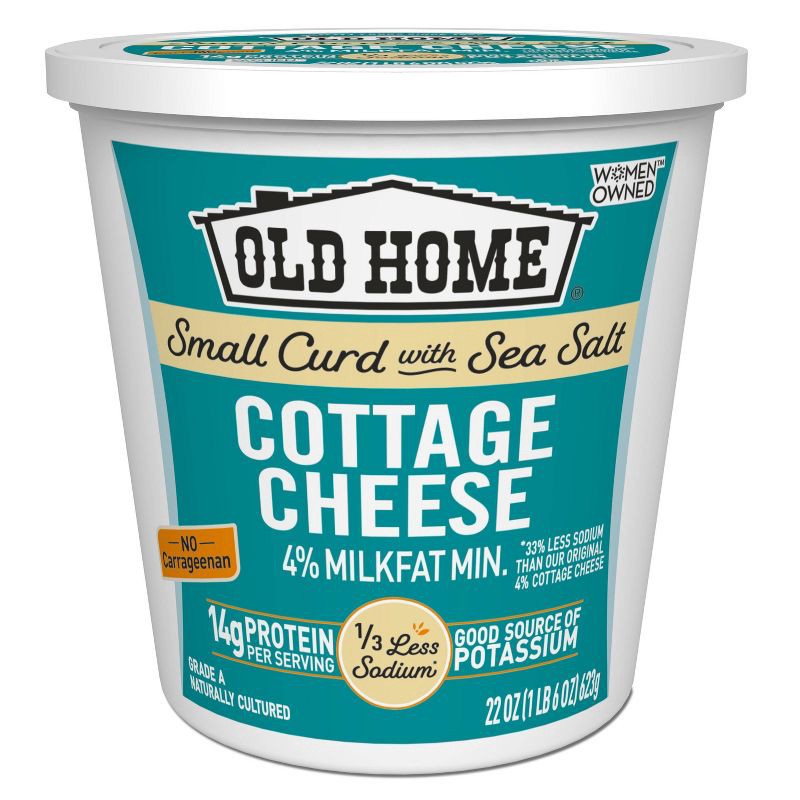 slide 1 of 4, Old Home Sea Salt Small Curd Cottage Cheese - 22oz, 22 oz