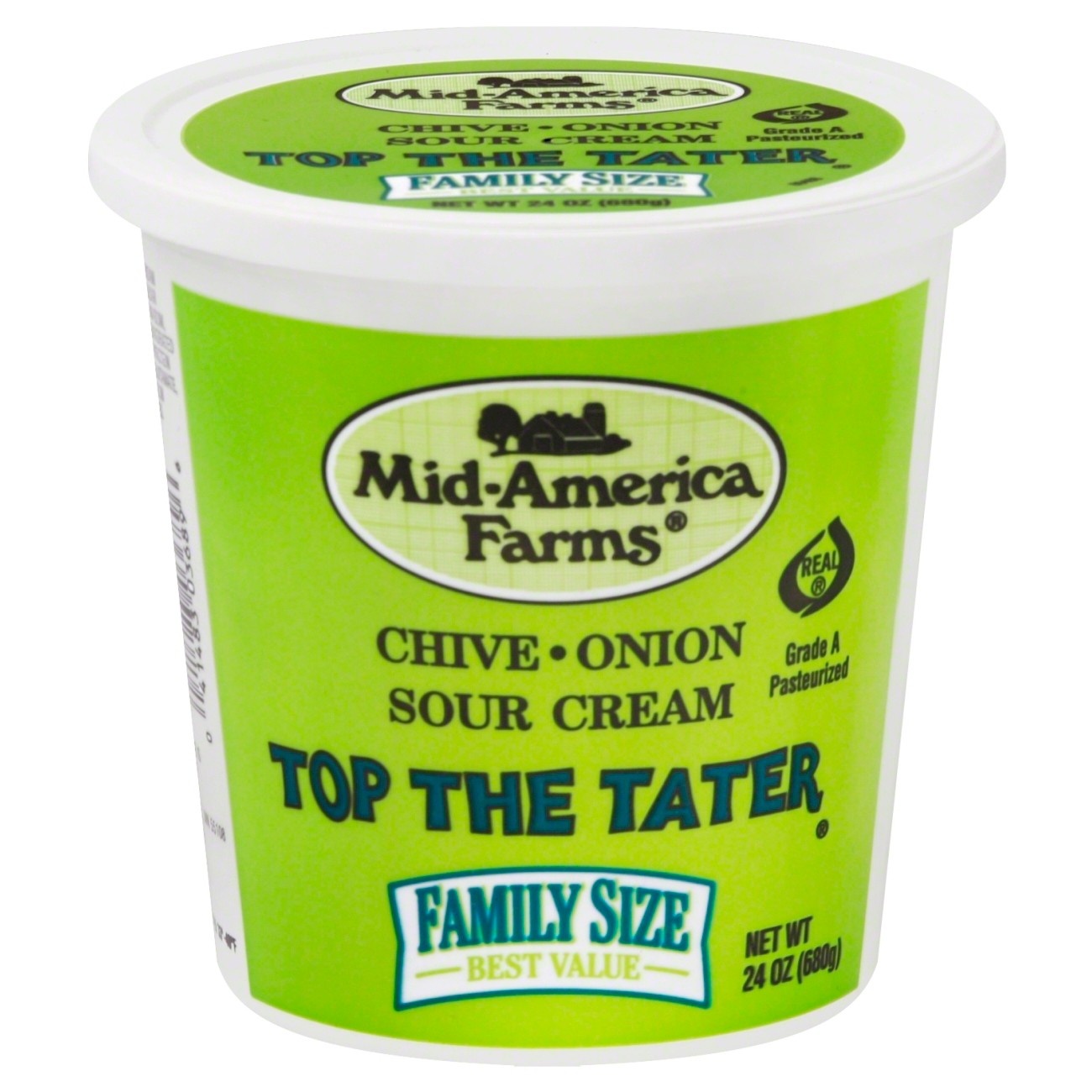 slide 1 of 6, Mid-America Farms Family Size Top The Tater Chive Onion Sour Cream, 24 oz