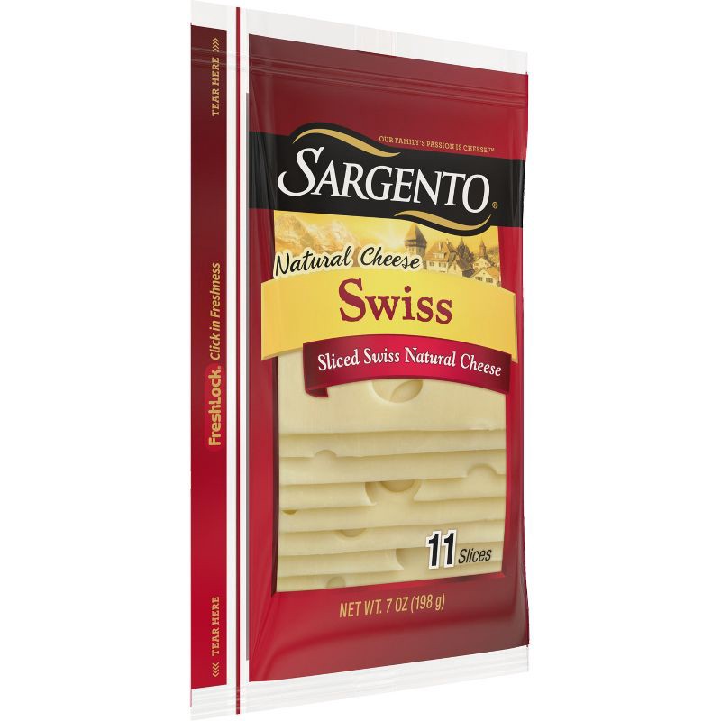 slide 4 of 8, Sargento Thin Natural Swiss Sliced Cheese - 7oz/11 slices, 7 oz