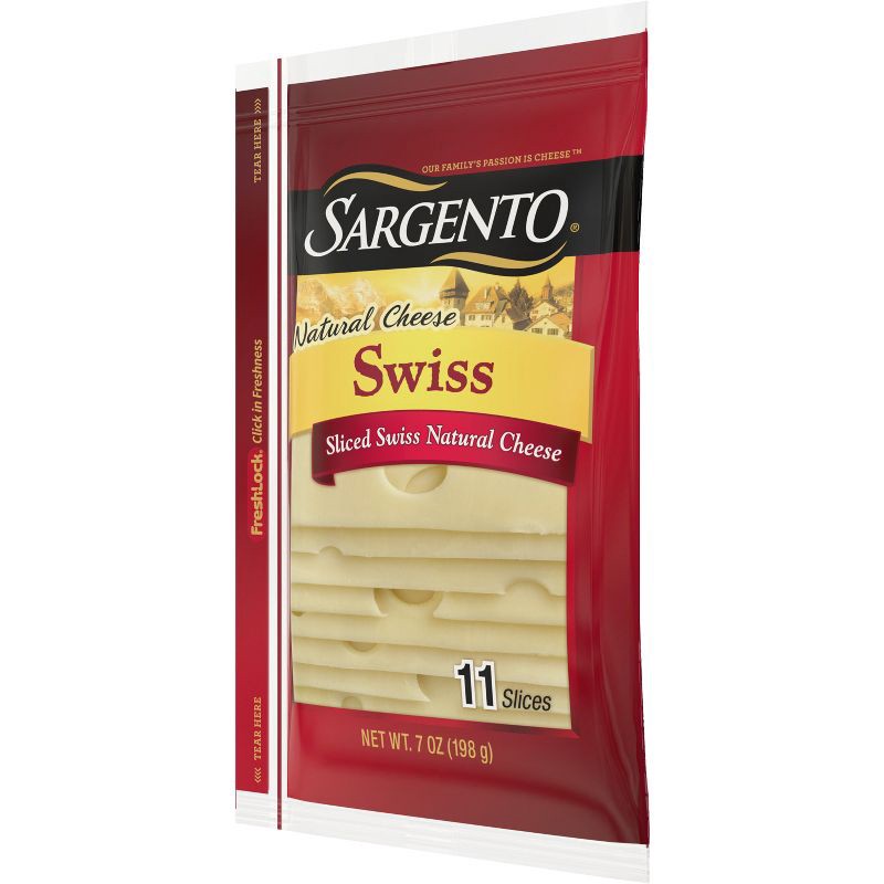 slide 5 of 8, Sargento Thin Natural Swiss Sliced Cheese - 7oz/11 slices, 7 oz