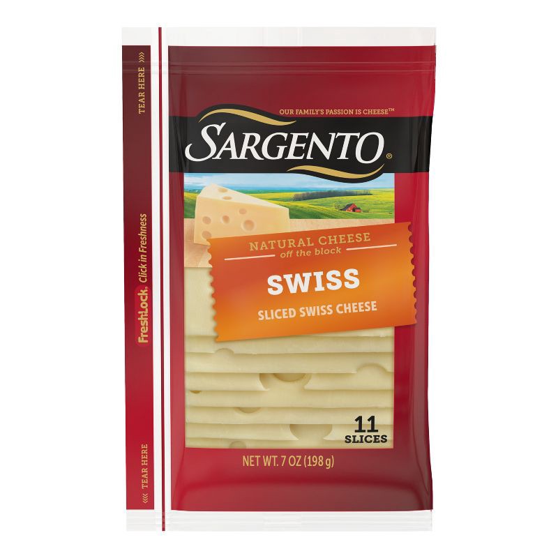 slide 1 of 1, Sargento Thin Natural Swiss Sliced Cheese - 7oz/11 slices, 7 oz