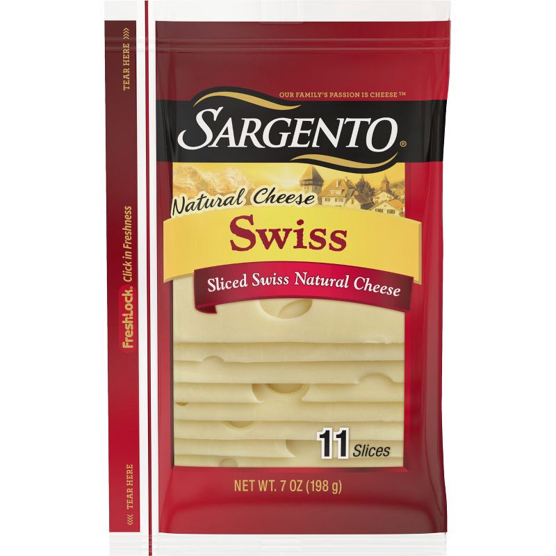 slide 1 of 8, Sargento Thin Natural Swiss Sliced Cheese - 7oz/11 slices, 7 oz