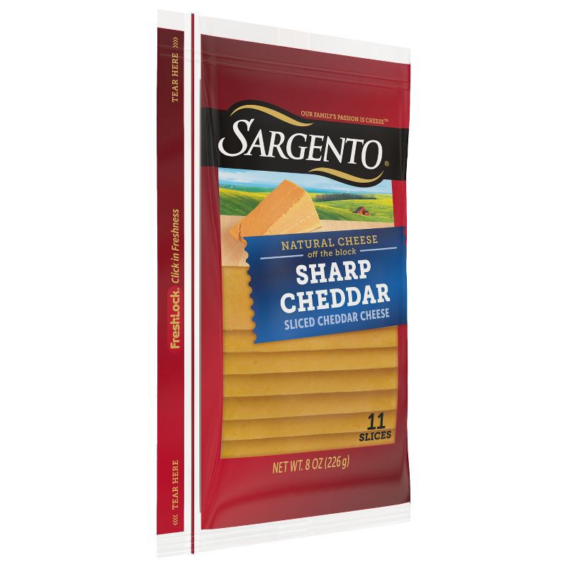 slide 4 of 8, Sargento Natural Sharp Cheddar Sliced Cheese - 8oz/11 slices, 8 oz