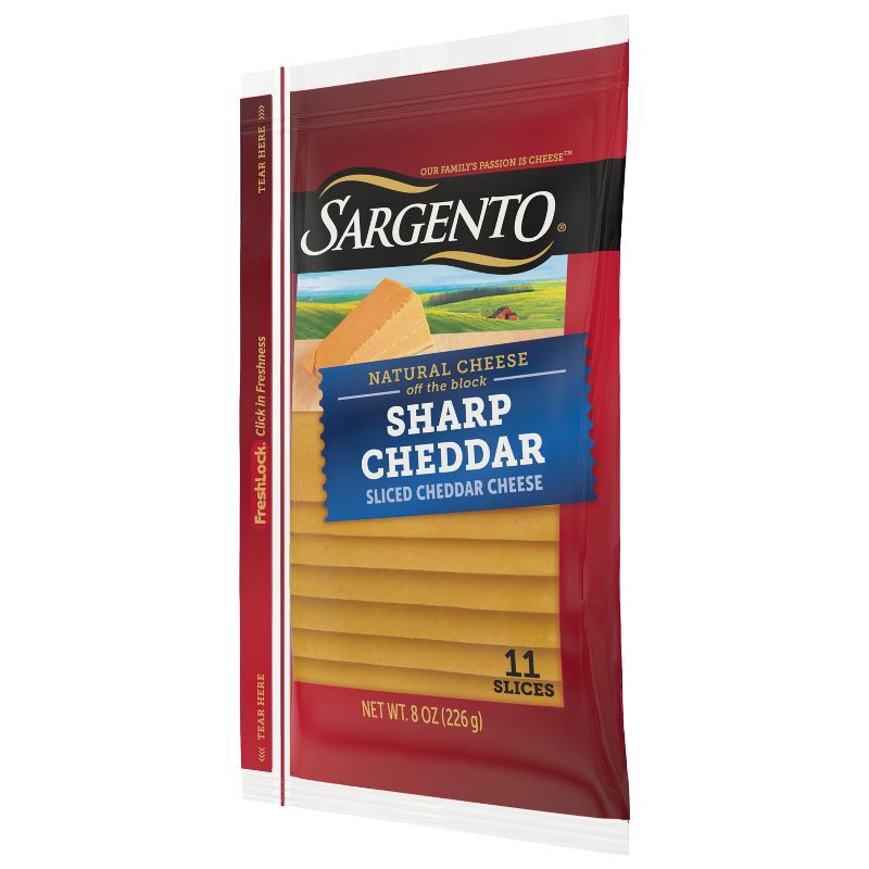 slide 5 of 8, Sargento Natural Sharp Cheddar Sliced Cheese - 8oz/11 slices, 8 oz