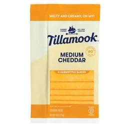 Tillamook Farmstyle Medium Cheddar Cheese Slices - 8oz/9 slices