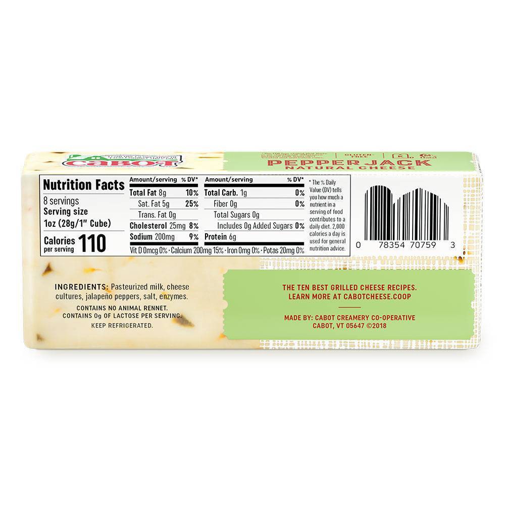 Cabot Natural Pepper Jack Cheese 8 oz 8 oz Shipt