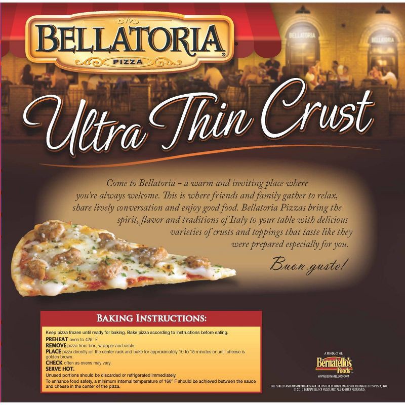 slide 2 of 3, Bellatoria Ultra Thin Crust Italian Sausage Frozen Pizza - 18.27oz, 18.27 oz