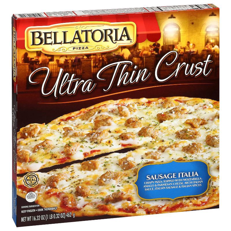 slide 4 of 4, Bellatoria Ultra Thin Crust Italian Sausage Frozen Pizza - 16.32oz, 16.32 oz