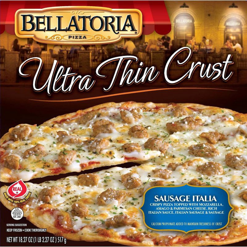 slide 1 of 3, Bellatoria Ultra Thin Crust Italian Sausage Frozen Pizza - 18.27oz, 18.27 oz