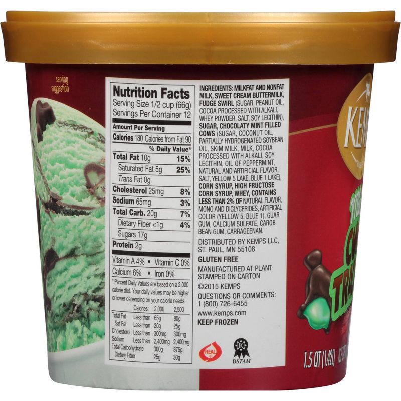 slide 2 of 5, Kemps Mint Cow Tracks Premium Ice Cream - 48oz, 48 oz