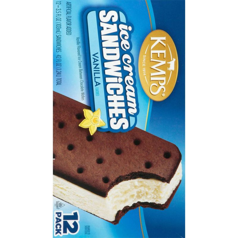 slide 2 of 6, Kemps Vanilla Ice Cream Sandwiches - 12pk, 12 ct