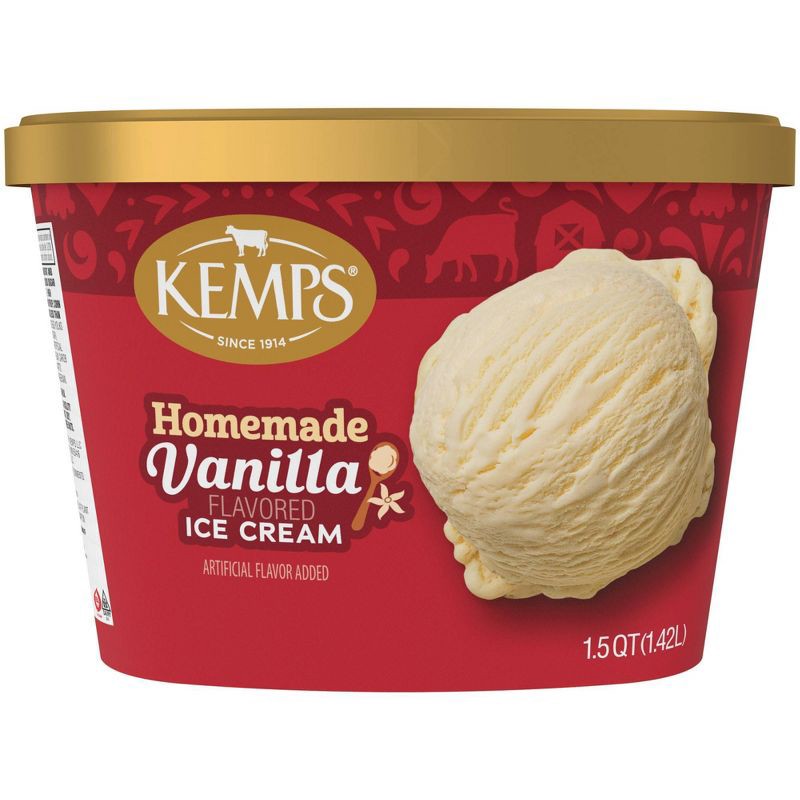 slide 2 of 8, Kemps Old Fashioned Homemade Frozen Vanilla - 48oz, 48 oz