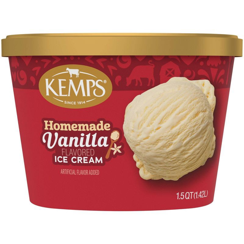 slide 1 of 8, Kemps Old Fashioned Homemade Frozen Vanilla - 48oz, 48 oz