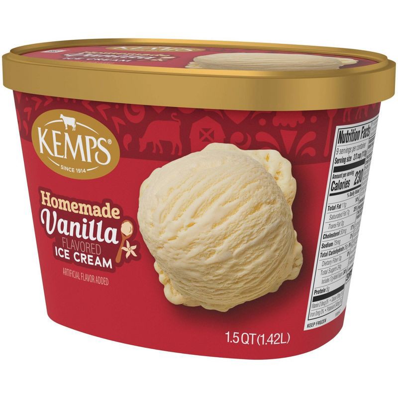 slide 4 of 8, Kemps Old Fashioned Homemade Frozen Vanilla - 48oz, 48 oz