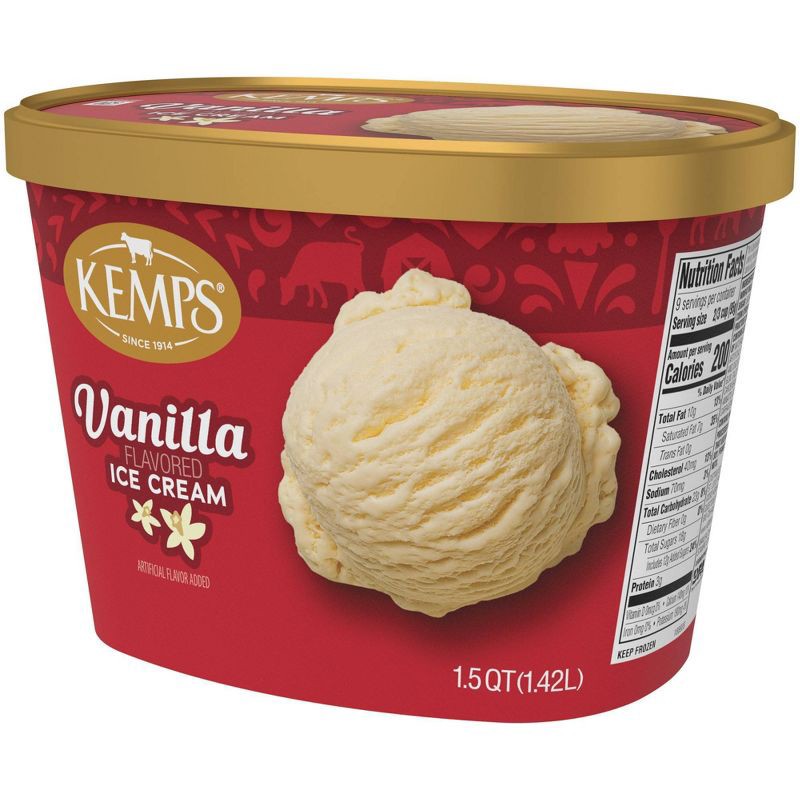 slide 4 of 8, Kemps Old Fashioned Vanilla Ice Cream - 48oz, 48 oz