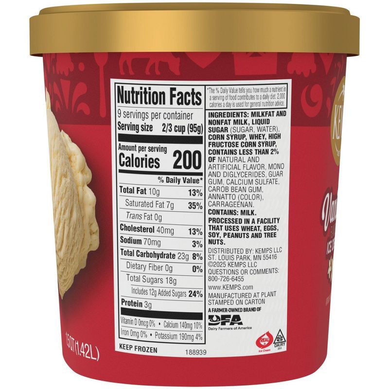 slide 6 of 8, Kemps Old Fashioned Vanilla Ice Cream - 48oz, 48 oz